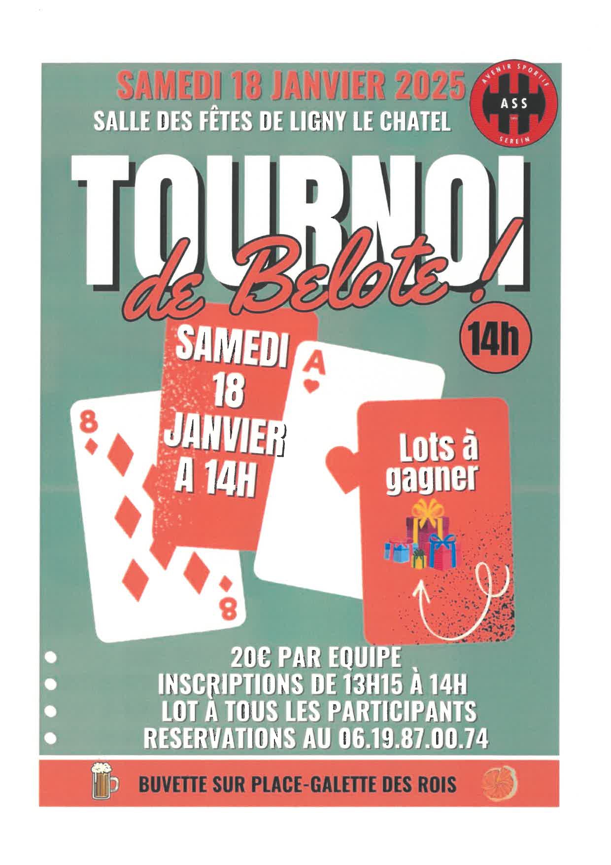 Tournoi belote Ligny le Châtel