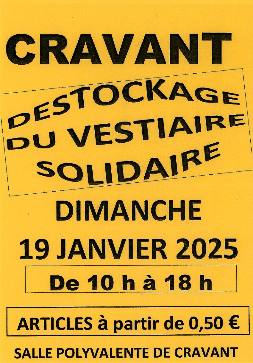 Destockage solidaire Cravant