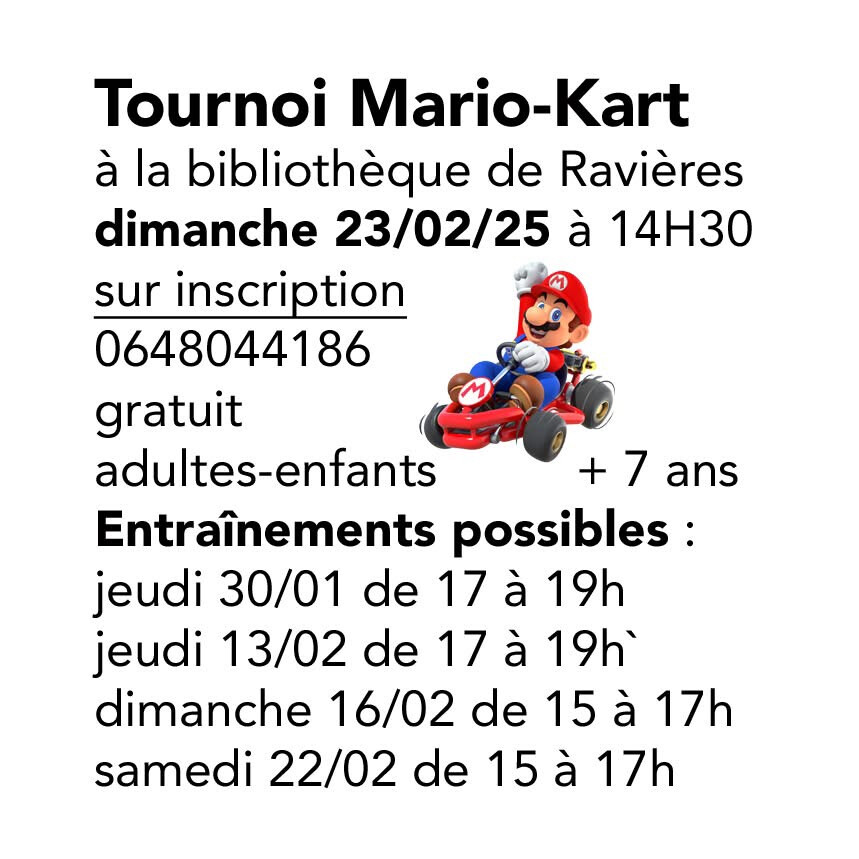 Tournoi Mario Kart Ravières