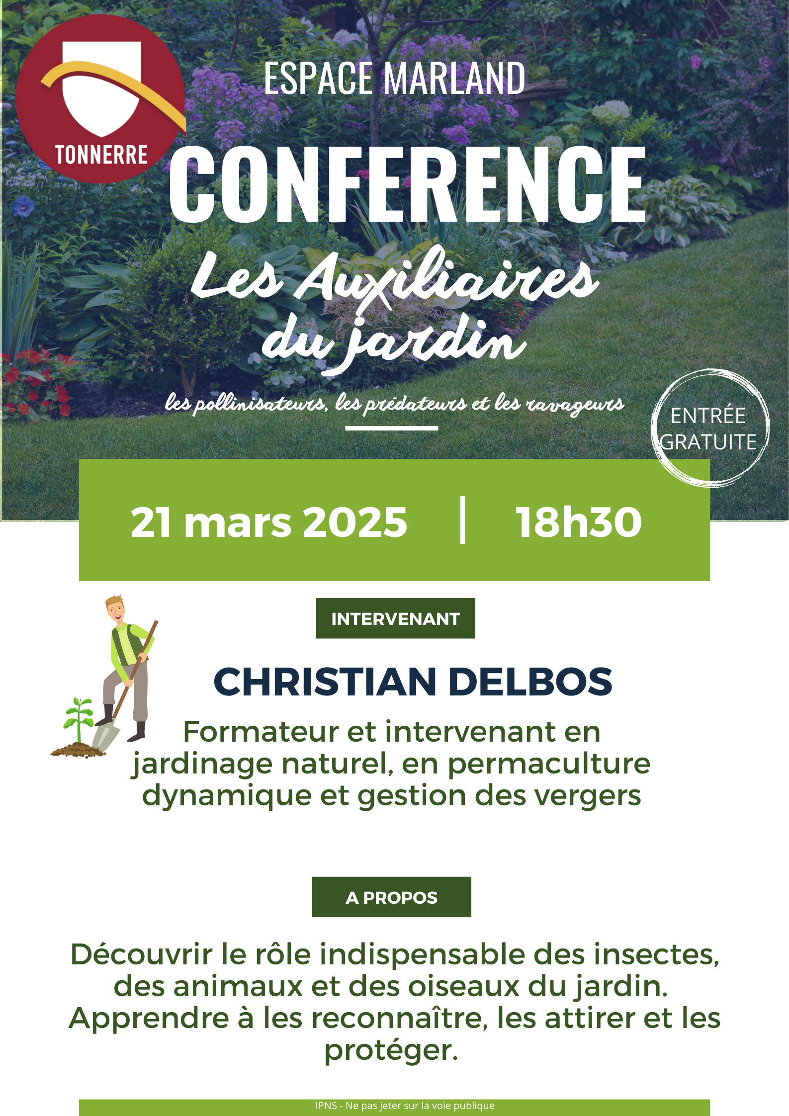 Conférence Les auxiliaires du jardin
