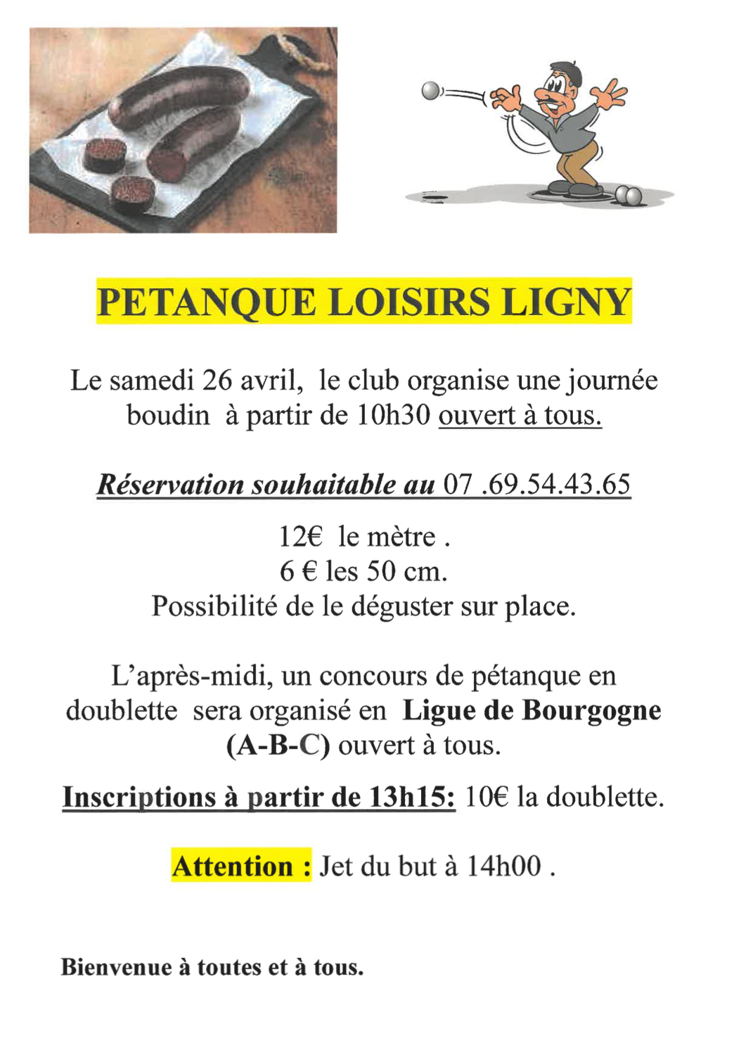 Concours de pétanque Ligny