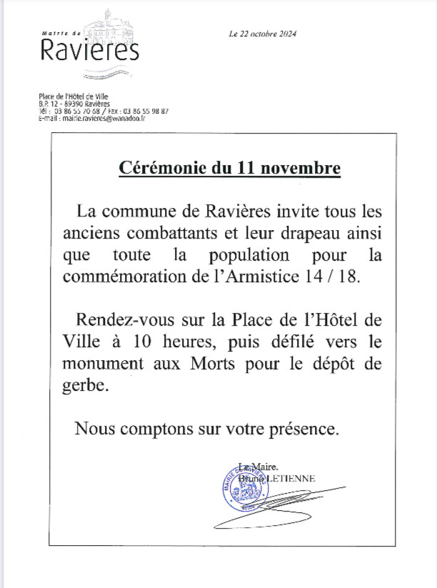 Commémoration Ravières