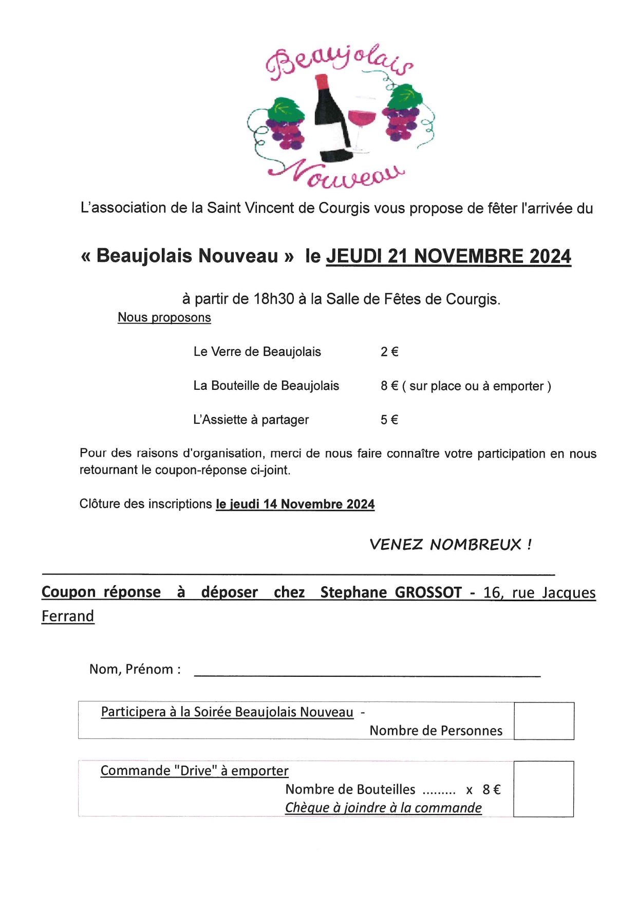 Beaujolais Nouveau Courgis