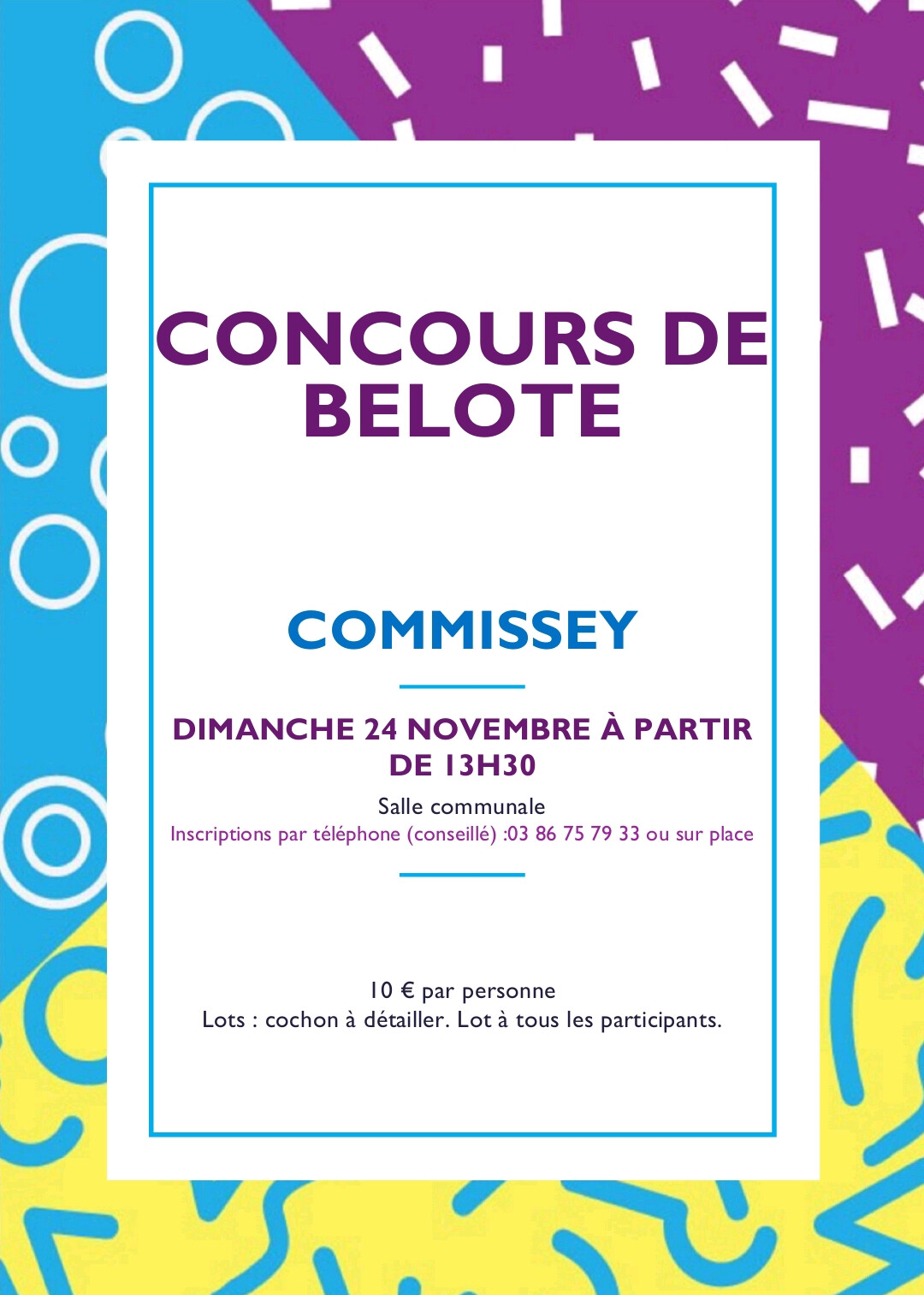 Concours de belote Commissey