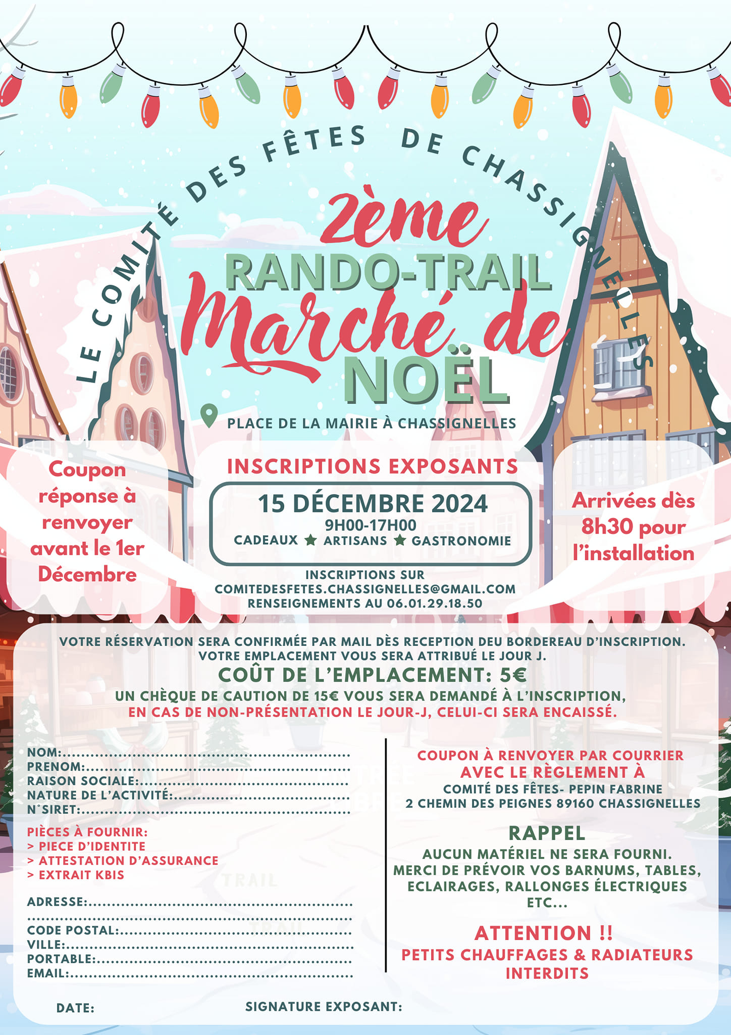 Rando trail marché Noël Chassignelles