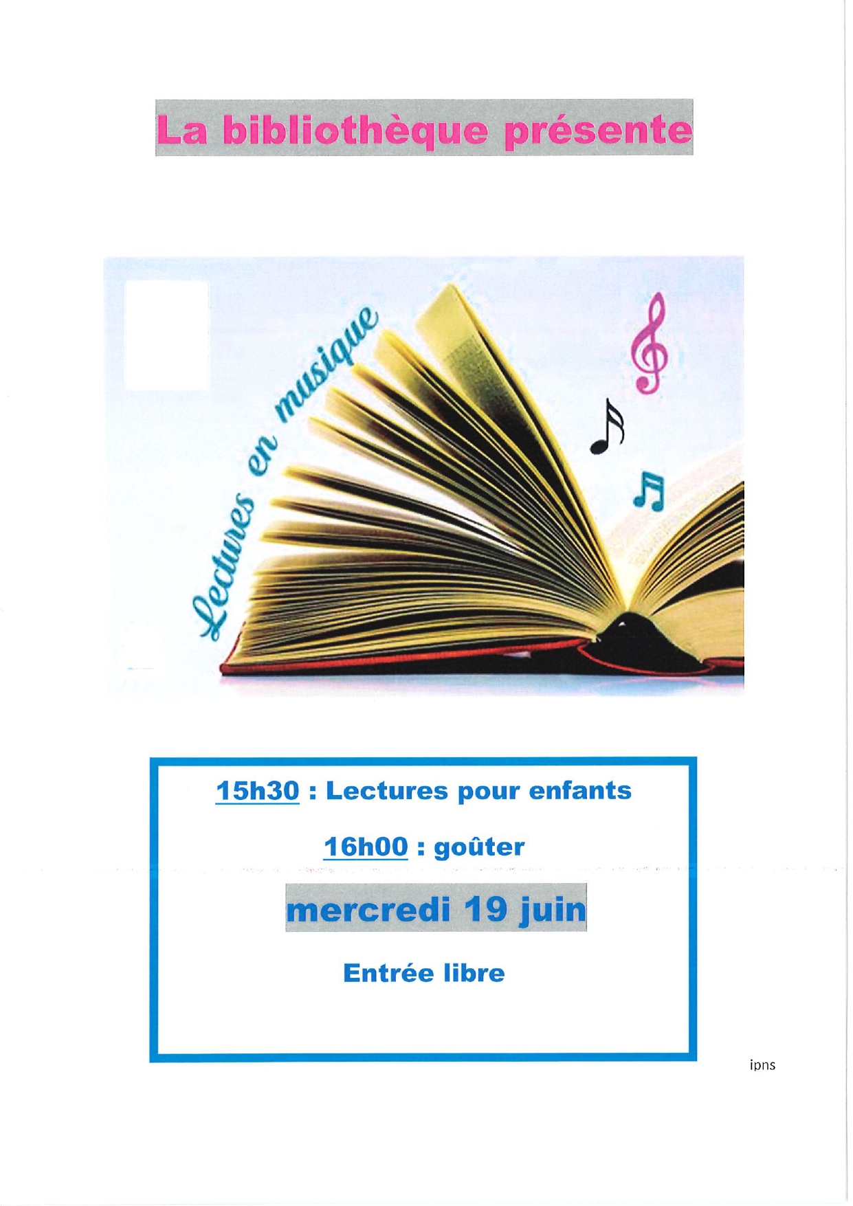 Lecture pour enfants Chablis