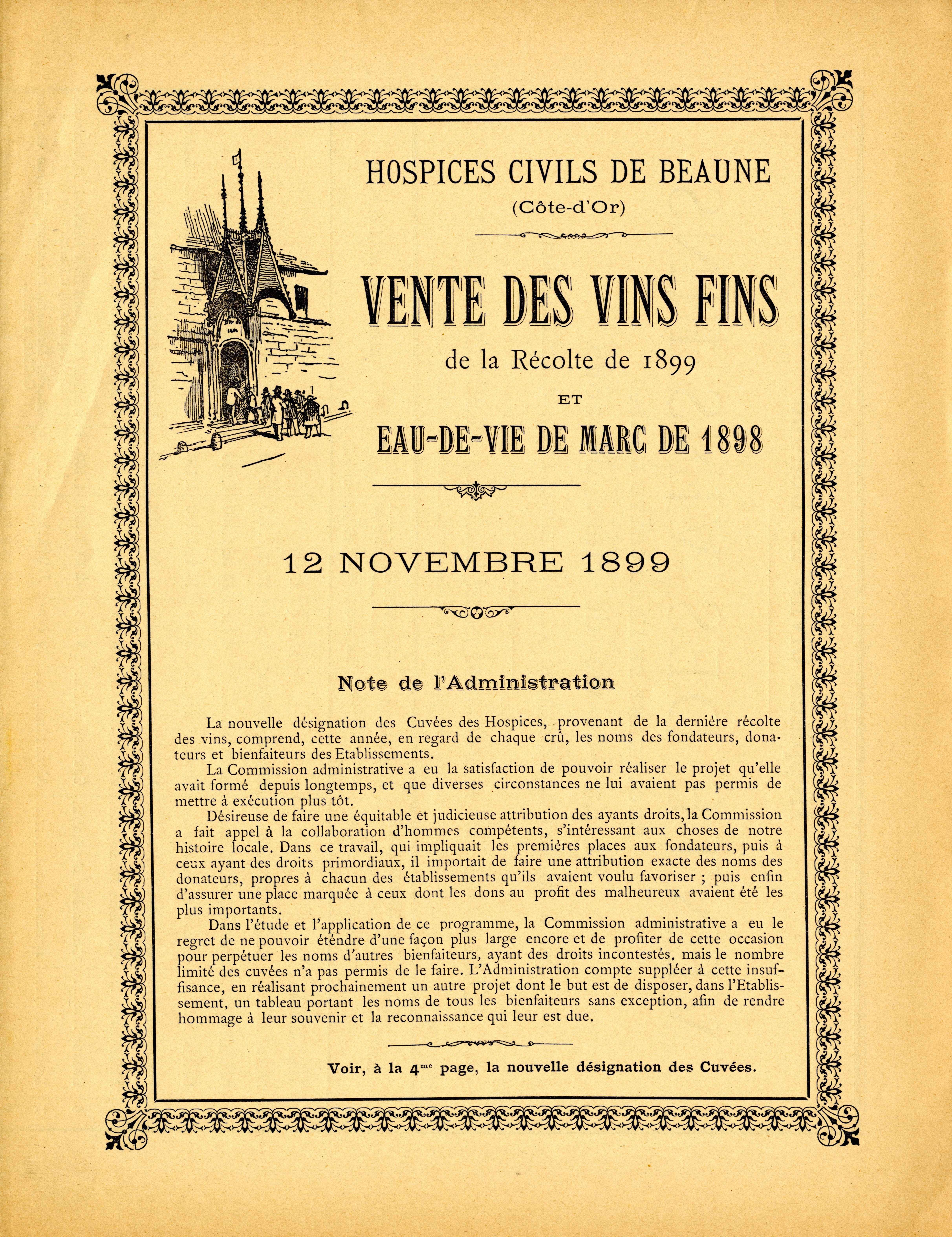 Catalogue des cuvées 1899