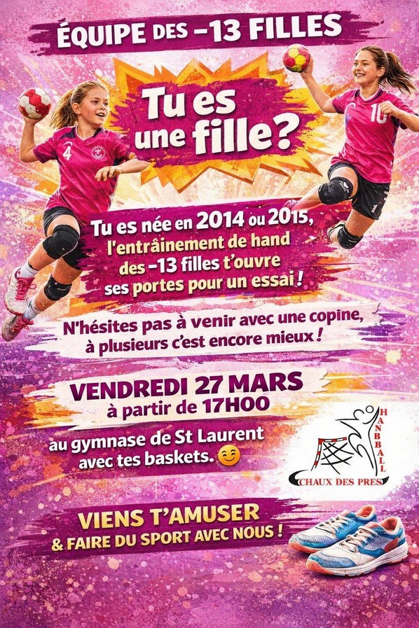 Découverte du HANDBALL / filles moins de 13 ans.