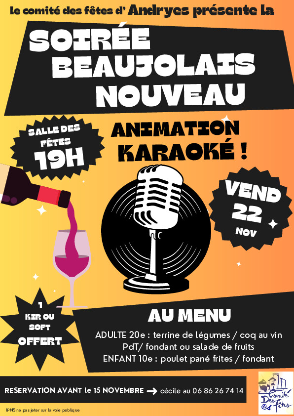 Soirée beaujolais nouveau
