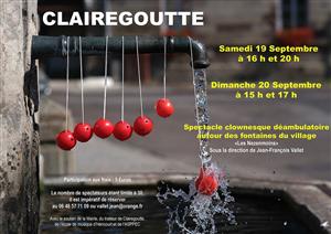 Spectacle clownesque déambulatoire autour des fontaines de Clairegoutte