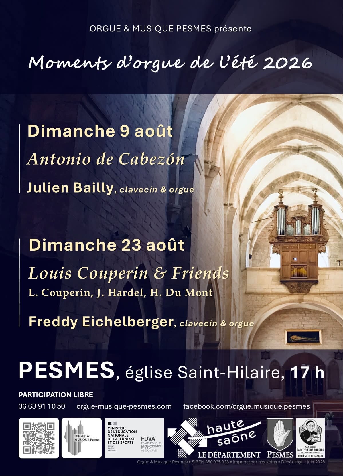 Moment d'orgue de l'été : Freddy Eichelberger, clavecin et orgue, Louis Couperin & Friends