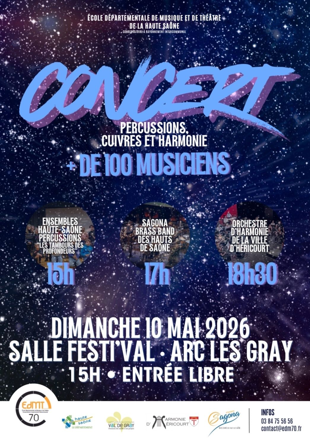 Concert percussions, cuivres et harmonie