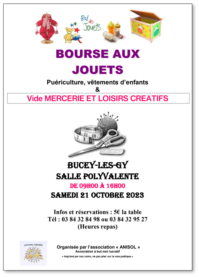 Bourse aux jouets à Bucey-lès-Gy
