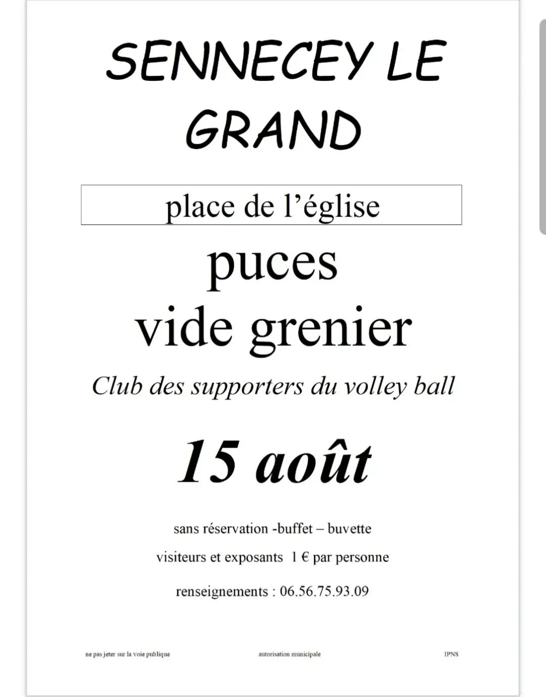 Puces - Vide Grenier Club des supporters du volley-ball