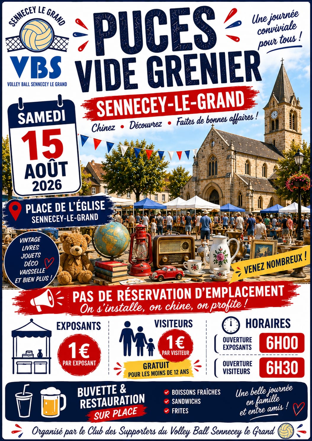 Puces - Vide Grenier Club des supporters du volley-ball