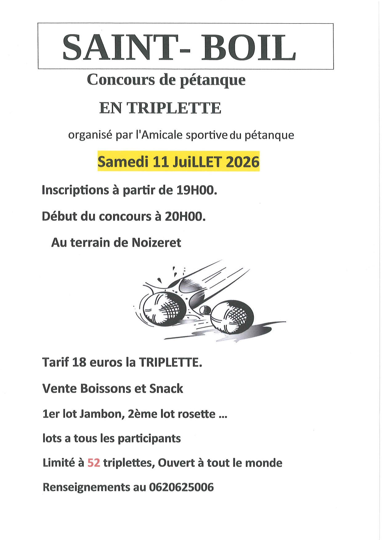 Concours de pétanque