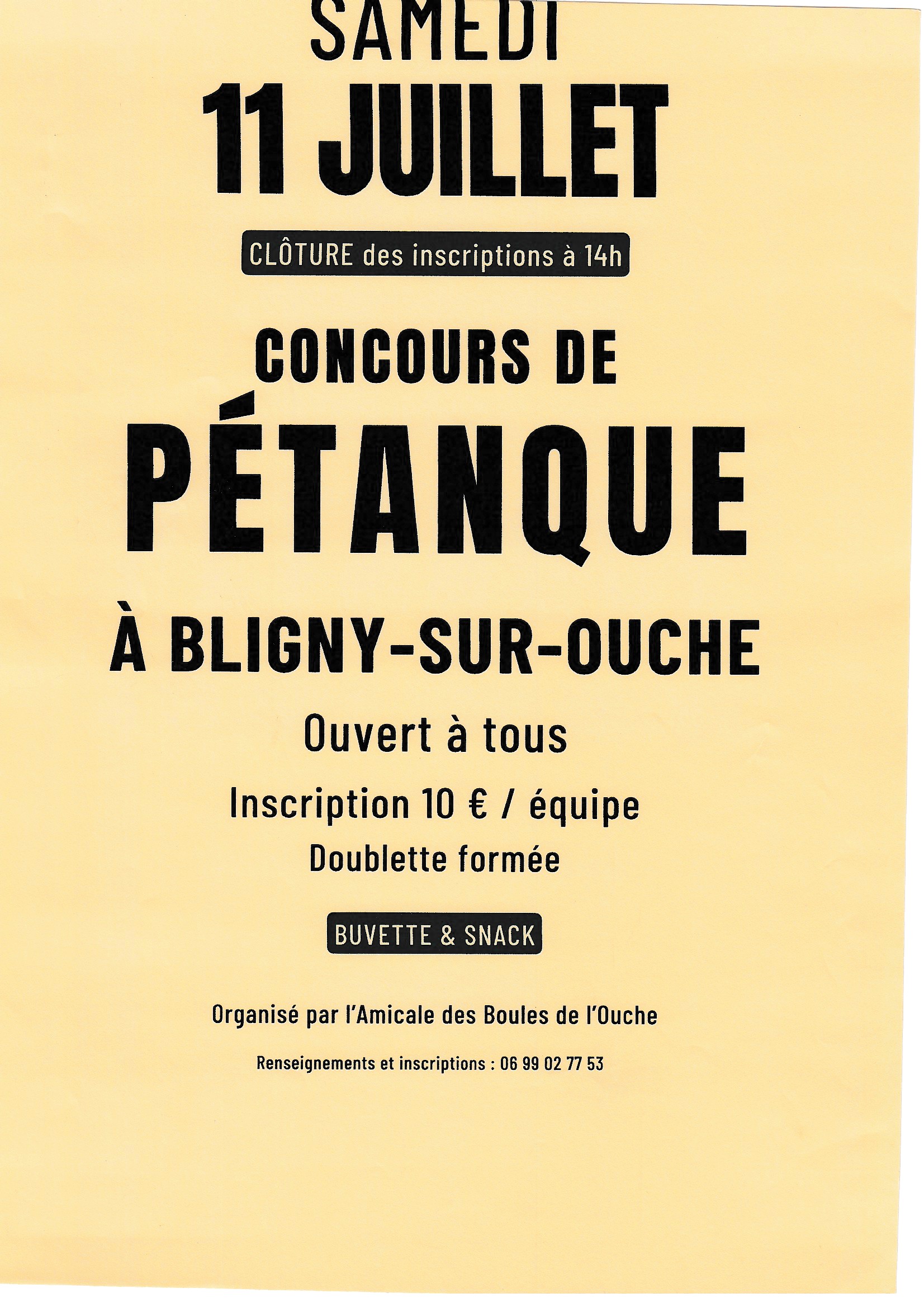 Concours de pétanque- Bligny sur Ouche