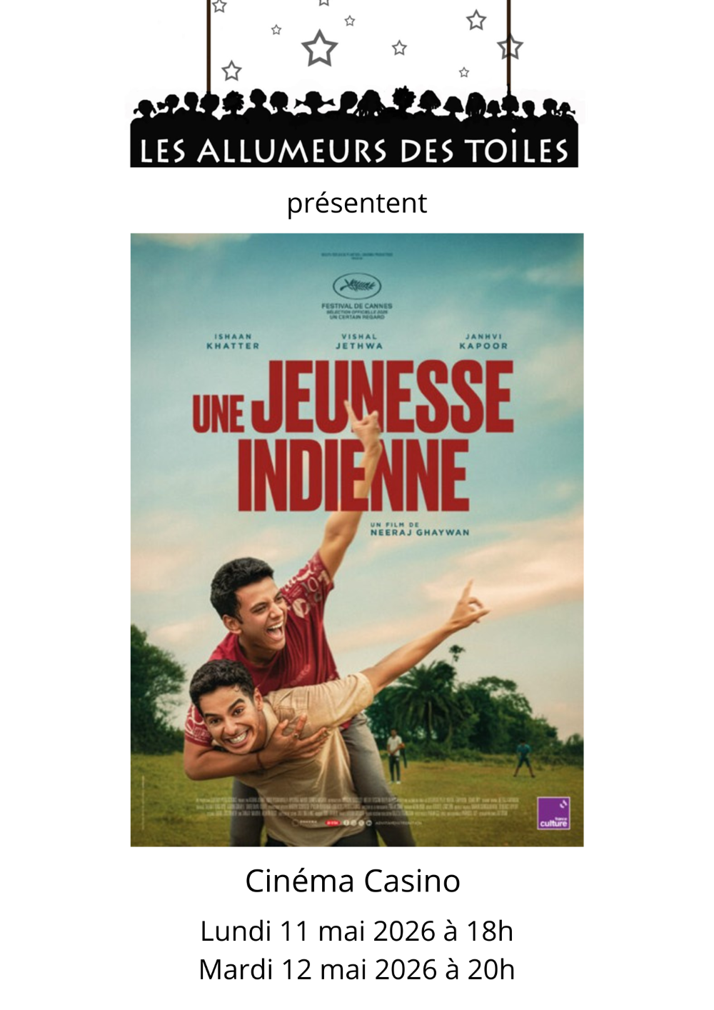 Les Allumeurs des Toiles présentent : "Une jeunesse indienne" - Drame de Neeraj Ghaywan — visuel événement
