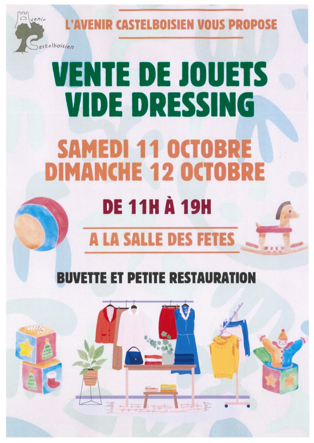11-12 octobre 2025 - Vente de jouets, vide dressing - Entrains-sur-Nohain