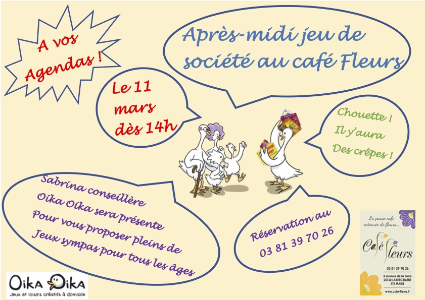 11 mars - Jeux de Société au Café FLeurs - Labergement