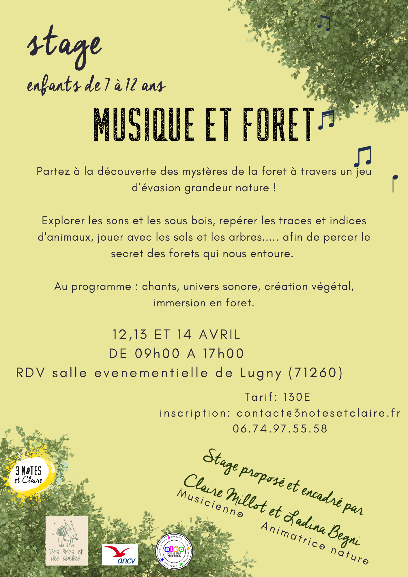 MUSIQUE ET THÉÂTRE Autour de l'hiver, d'un texte choisi par Claire et Amélie, les enfants seront amenés à jouer avec les mots, les déformer, les chanter pour créer une piece originale hors du temps. Ils découvriront aussi le mime, le jeu corporel, la - 3