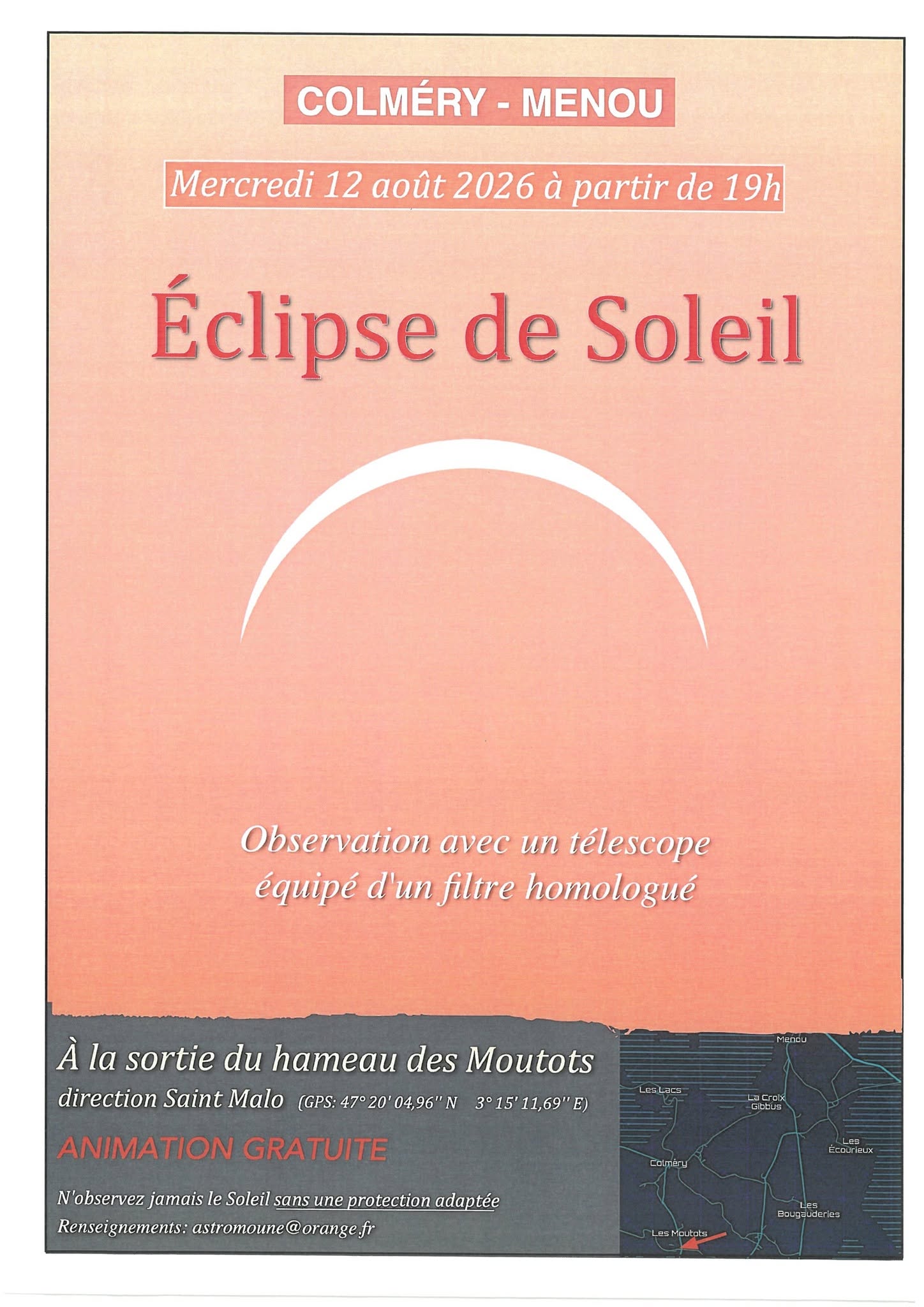 Colméry-Menou : Eclipse de soleil