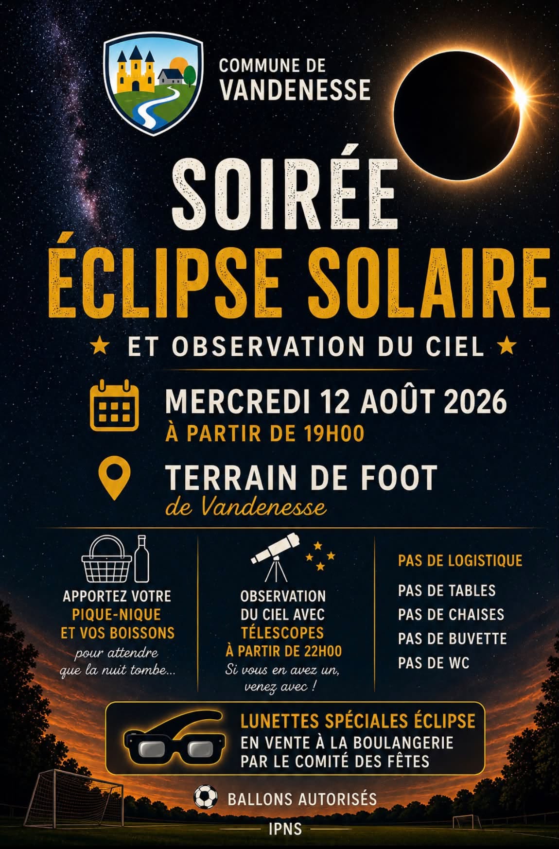 Soirée éclipse solaire et observation du ciel