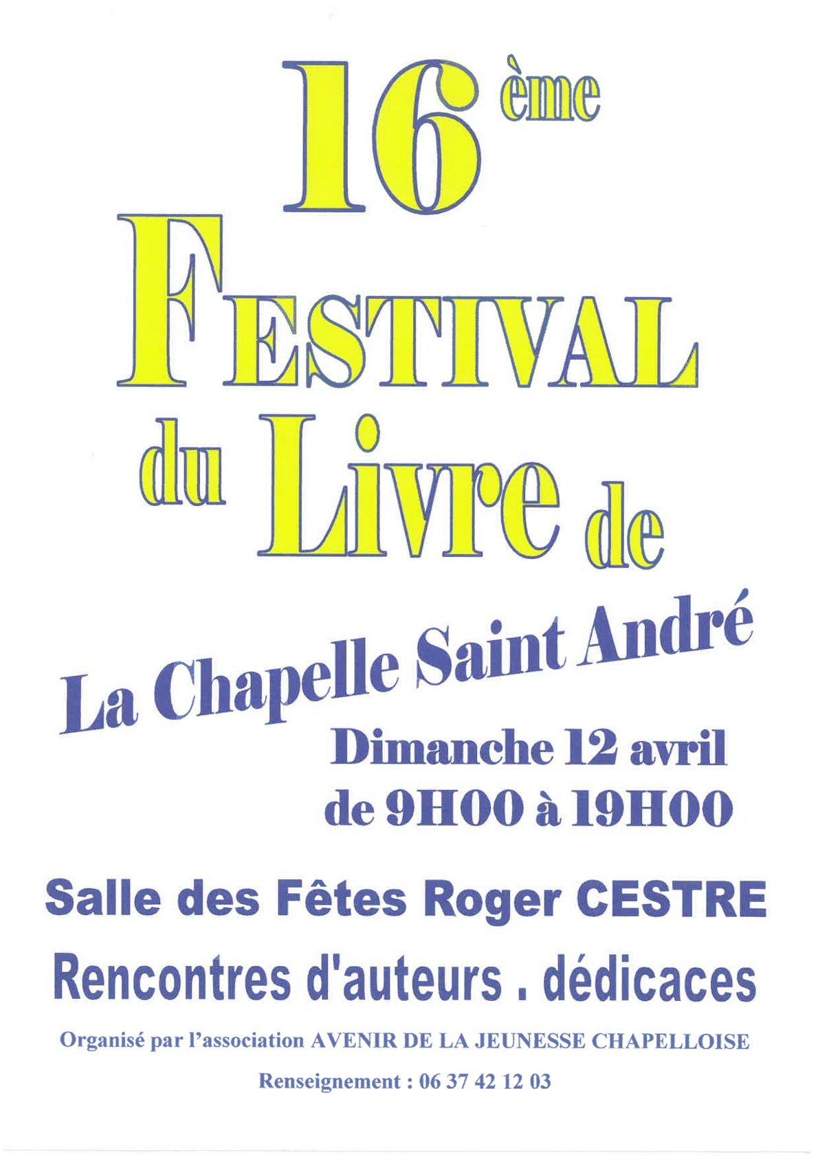 16ème Festival du Livre de la Chapelle-Saint-André
