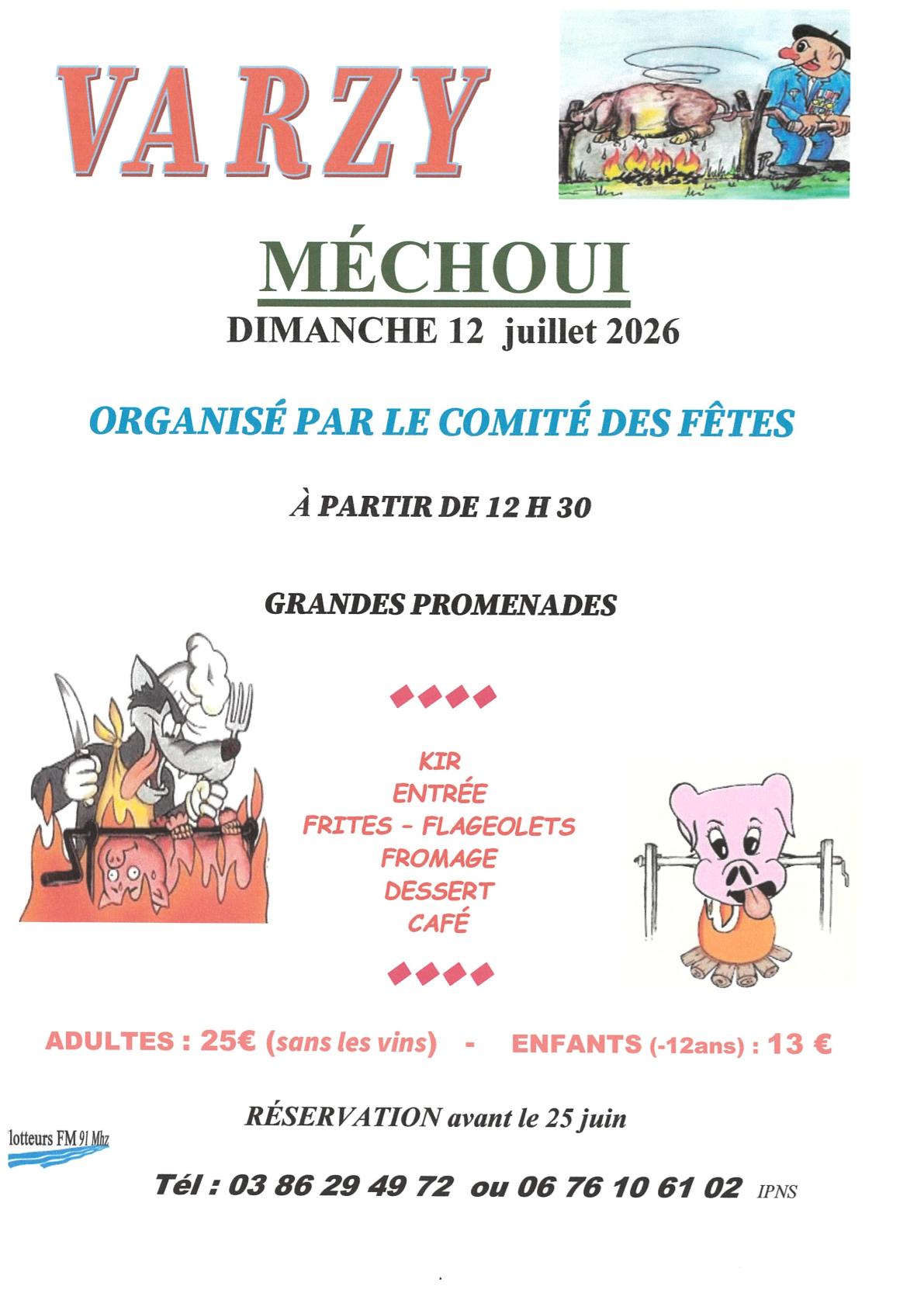 Le comité des fêtes de Varzy organise un méchoui