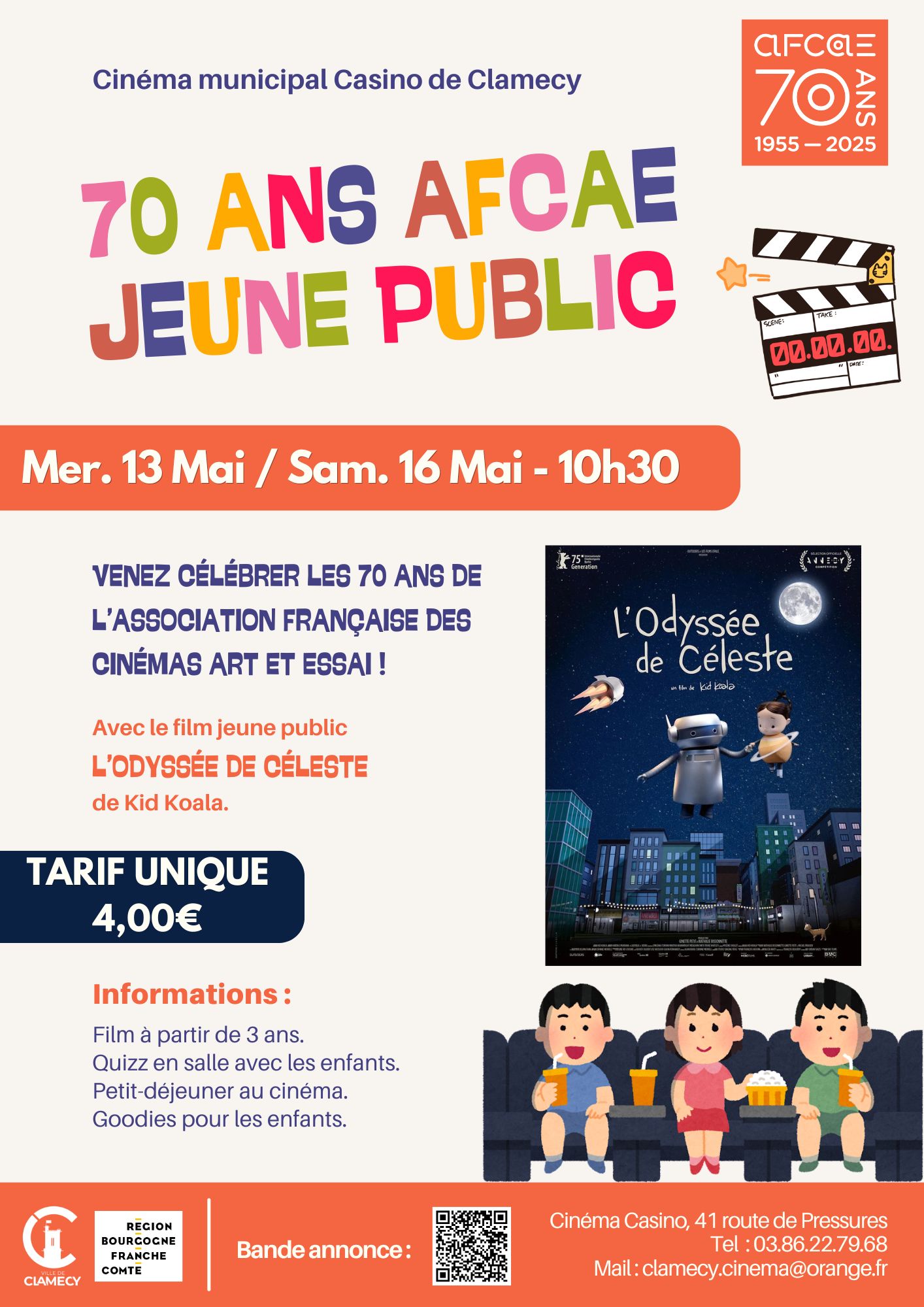 70 ans AFCAE - Jeune public - Projection du film "L'Odyssée de Céleste" — visuel événement