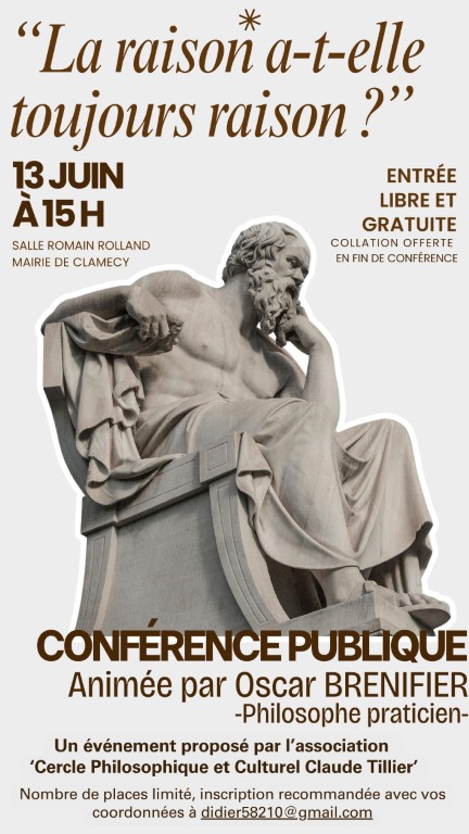 Conférence publique : "La raison a-t-elle toujours raison ?" — visuel événement