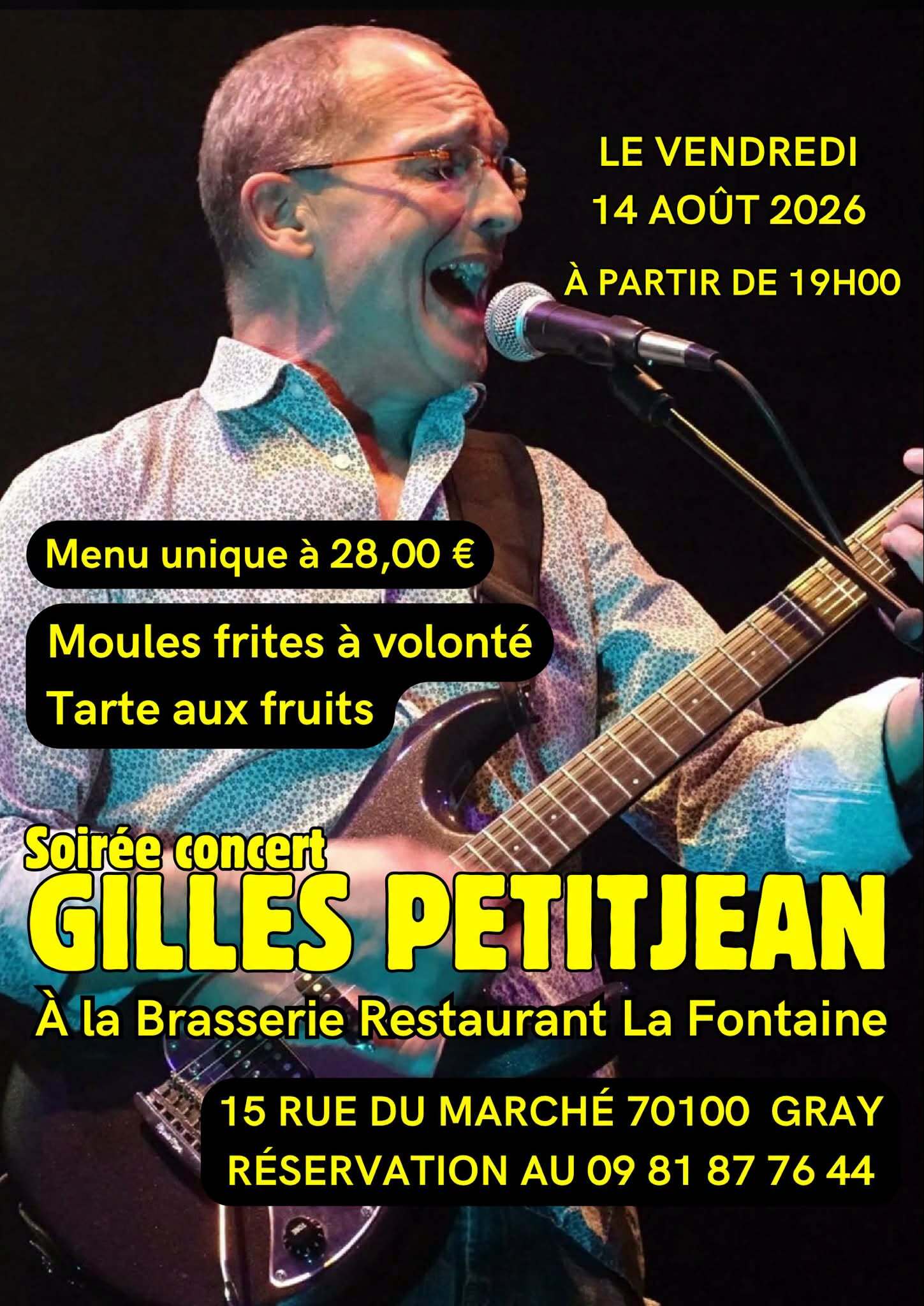 Soirée concert Gilles Petitjean