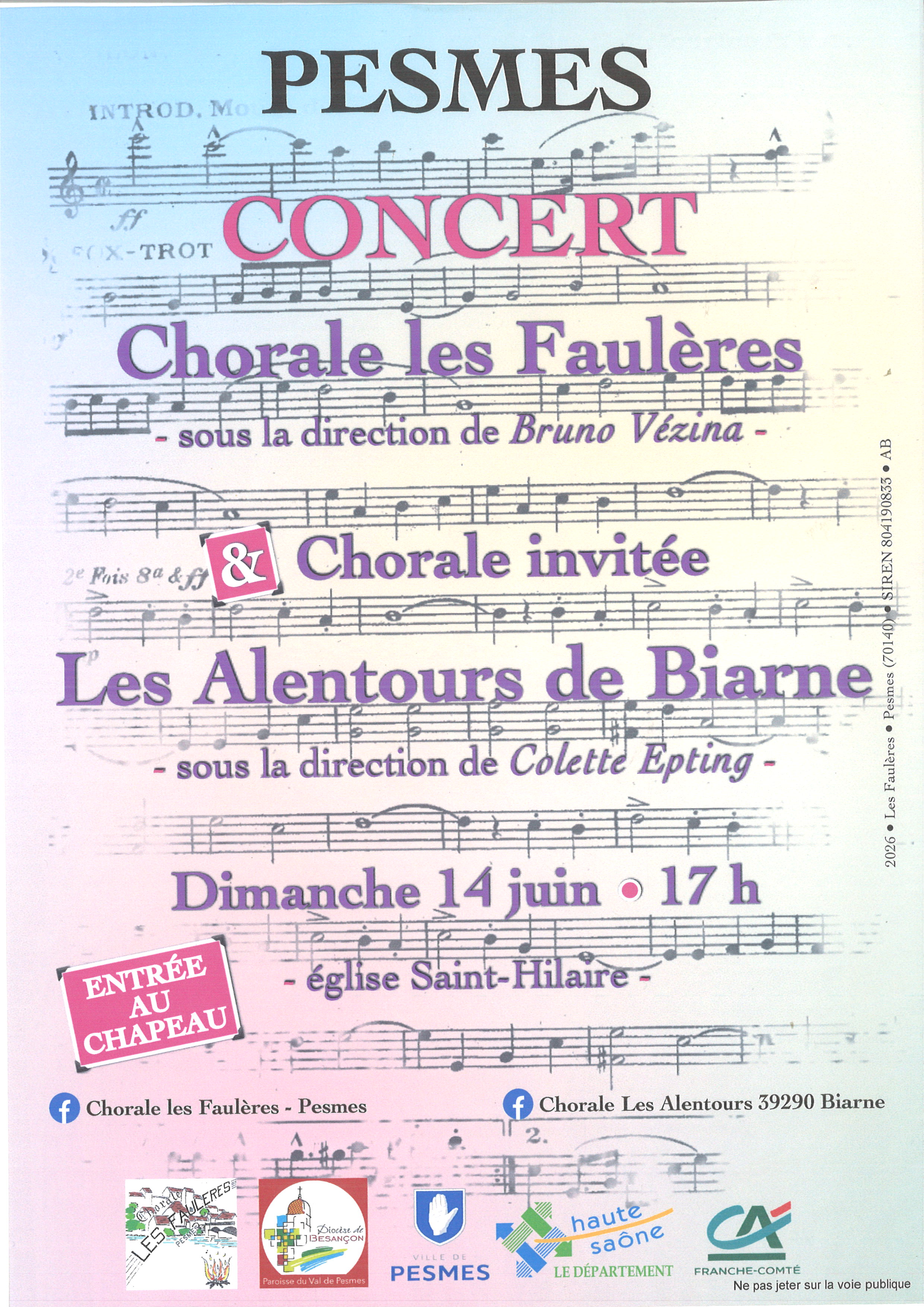 Chorales Les Faulères de Pesmes et les Alentours de Biarne
