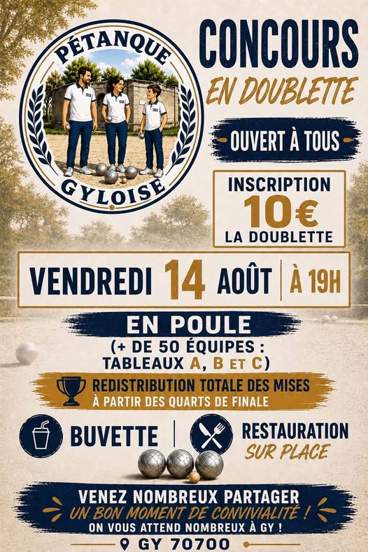 Concours de pétanque à Gy