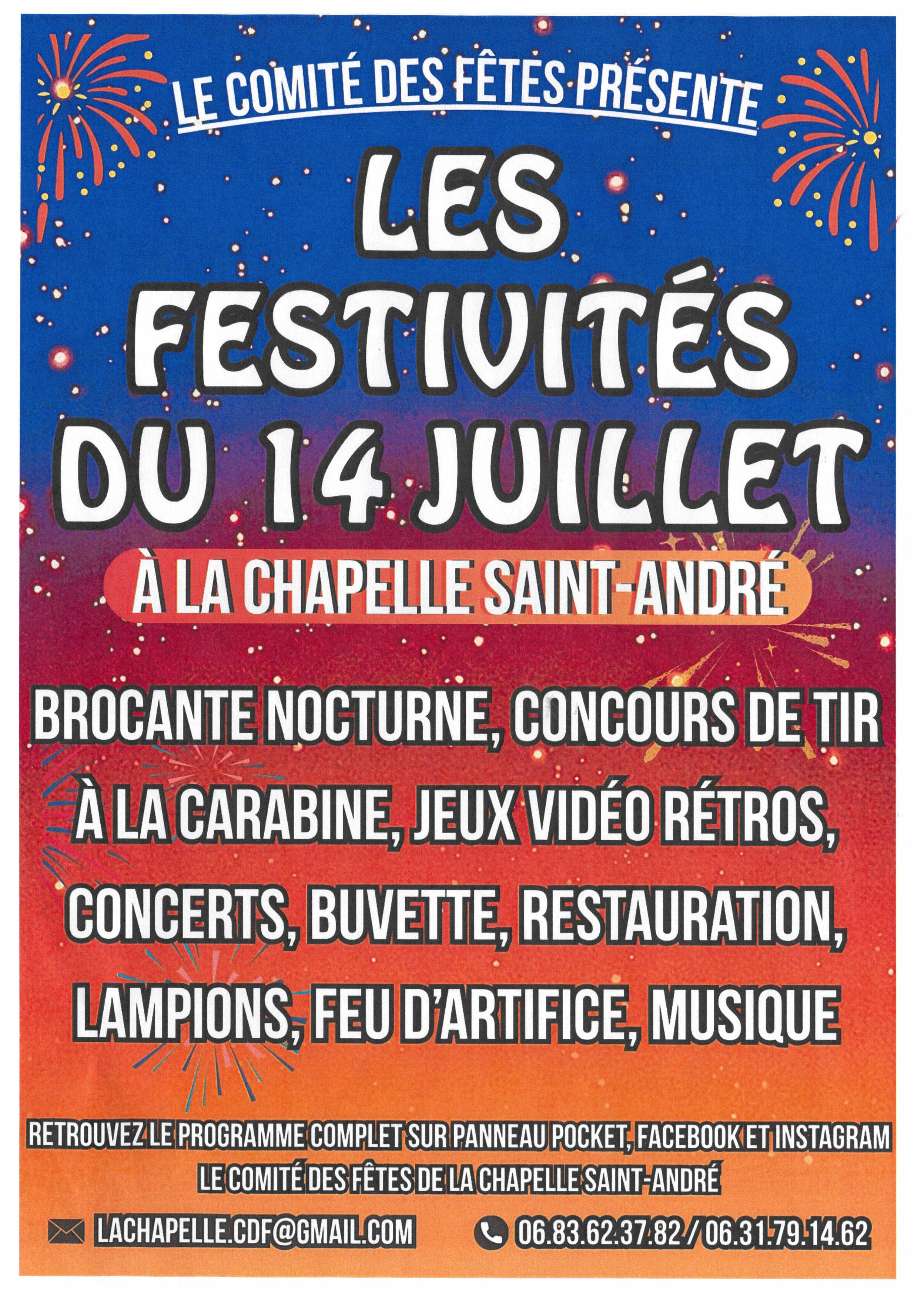 Le Comité des fêtes présente : Les festivités du 14 juillet
