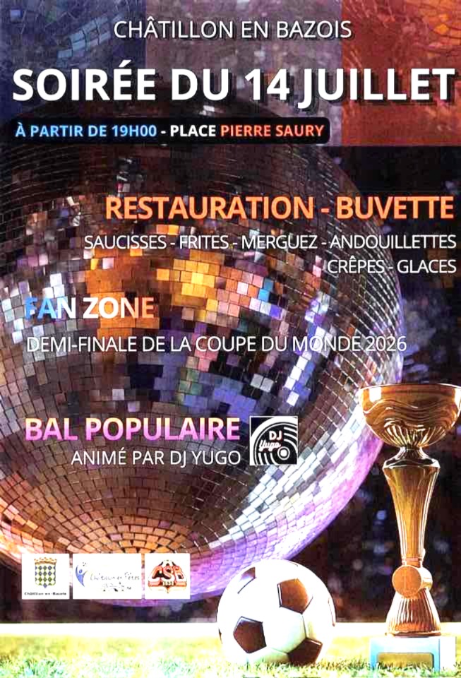 Fête Nationale - Retransmission de la demi-finale de la Coupe du Monde de Football