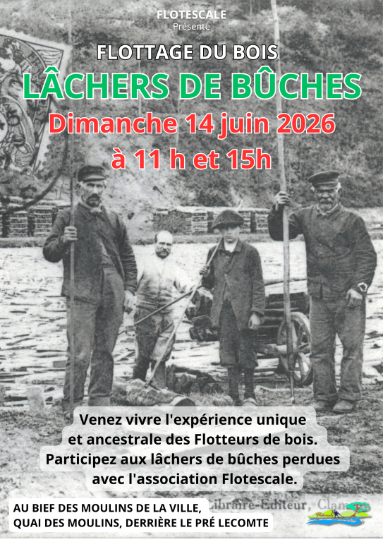 Flottage du bois : Lâchers de bûches perdues — visuel événement