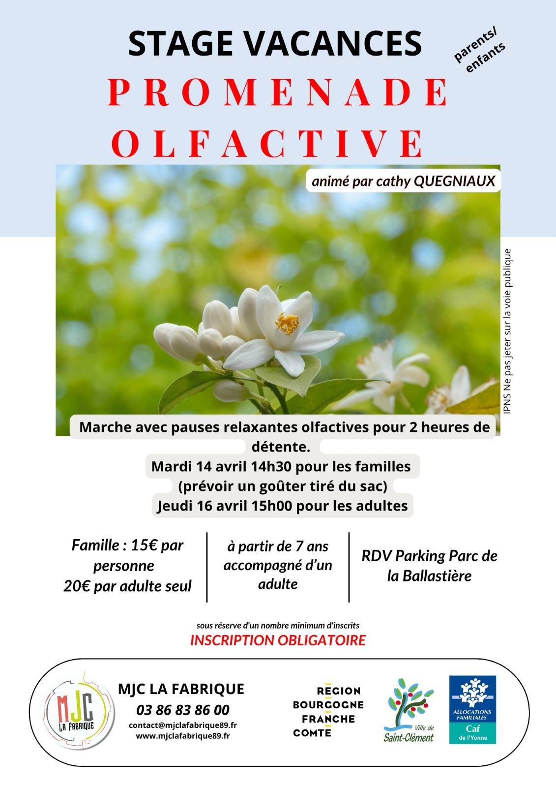 Stage vacances promenade olfactive