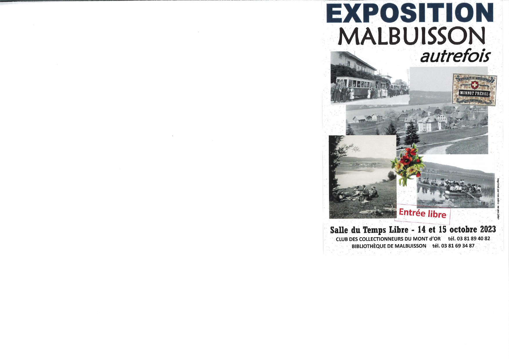 15 & 15 Oct -Expo- Malbuisson Autrefois