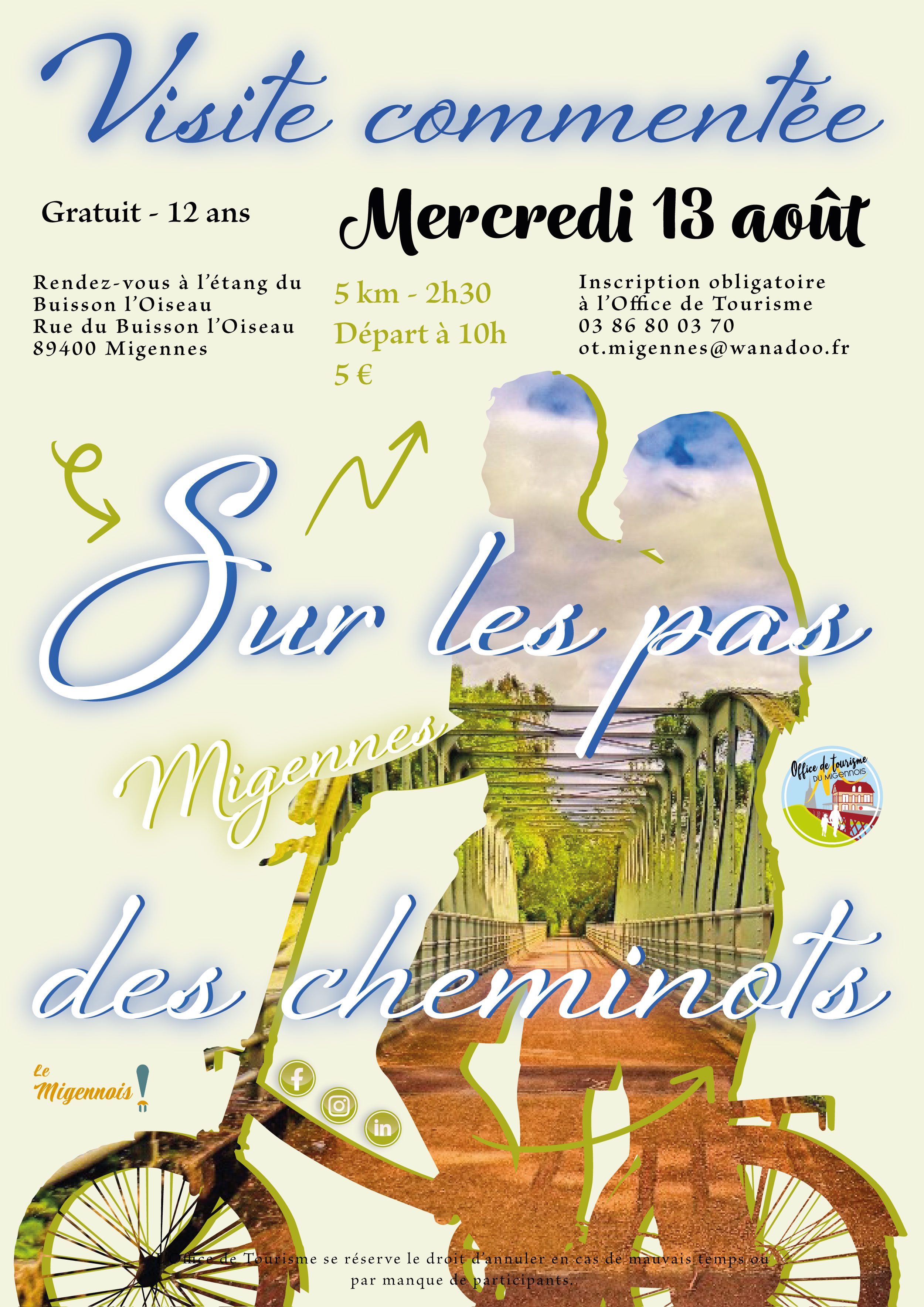 Affiche - Visite commentée - Sur les pas des cheminots