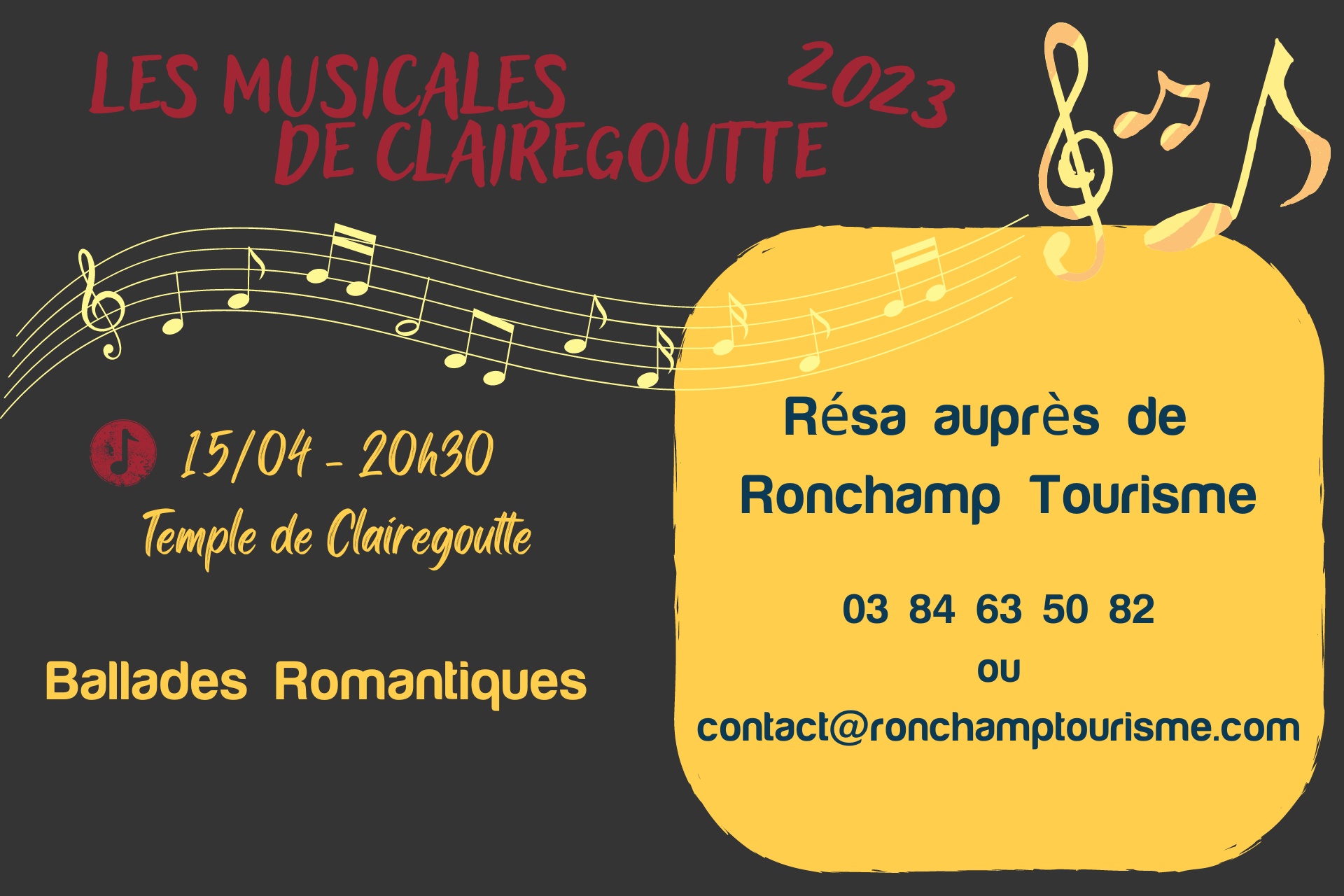 MUSICALES DE CLAIREGOUTTE 2023 - Concert du 15 avril