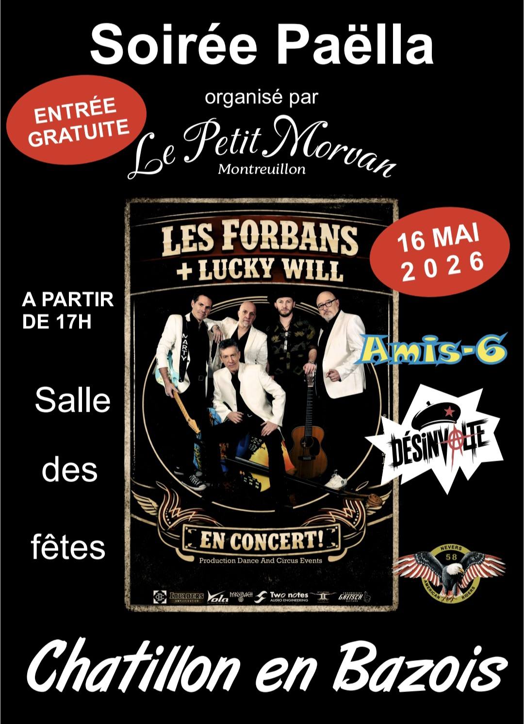 Concert "Les Forbans" + soirée paëlla
