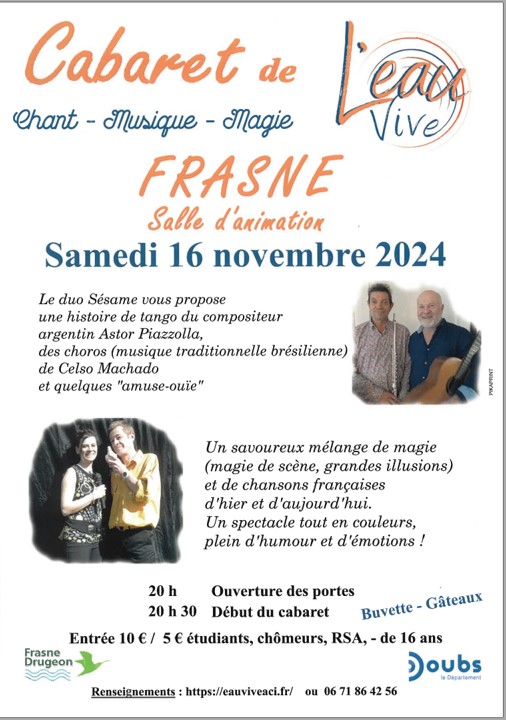 16 nov - Soirée cabaret - Frasne