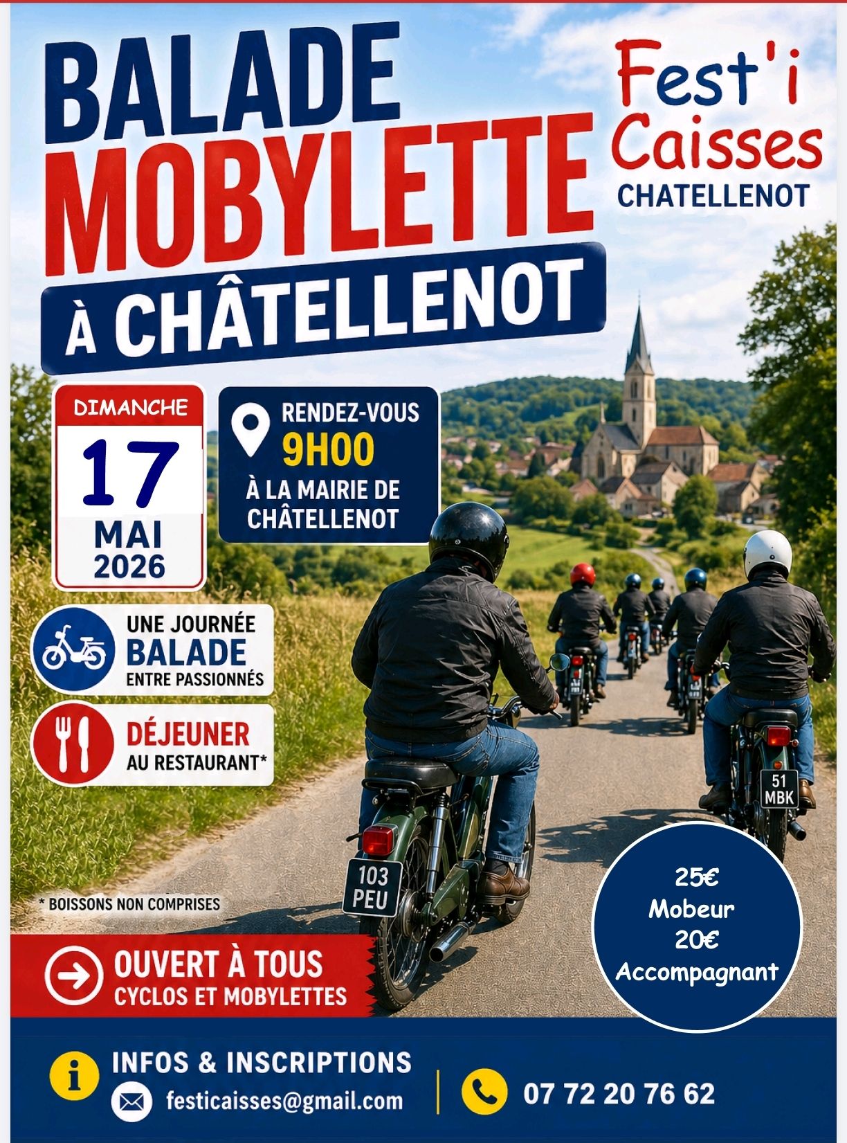 Balade à mobylette pour la journée- Chatellenot