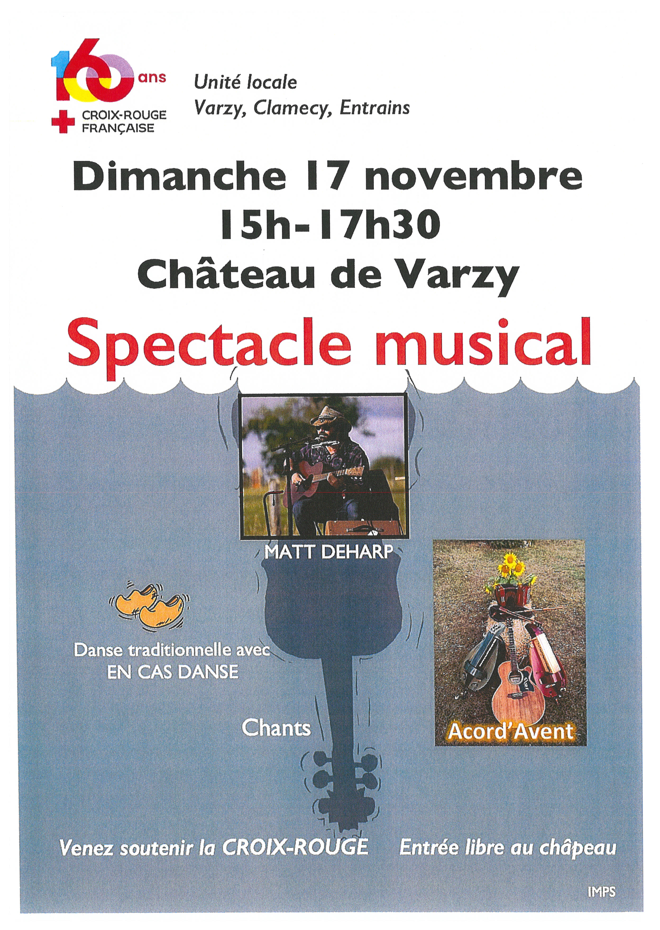 17 nov 2024 spectacle musical Château de Varzy soutien à la croix rouge