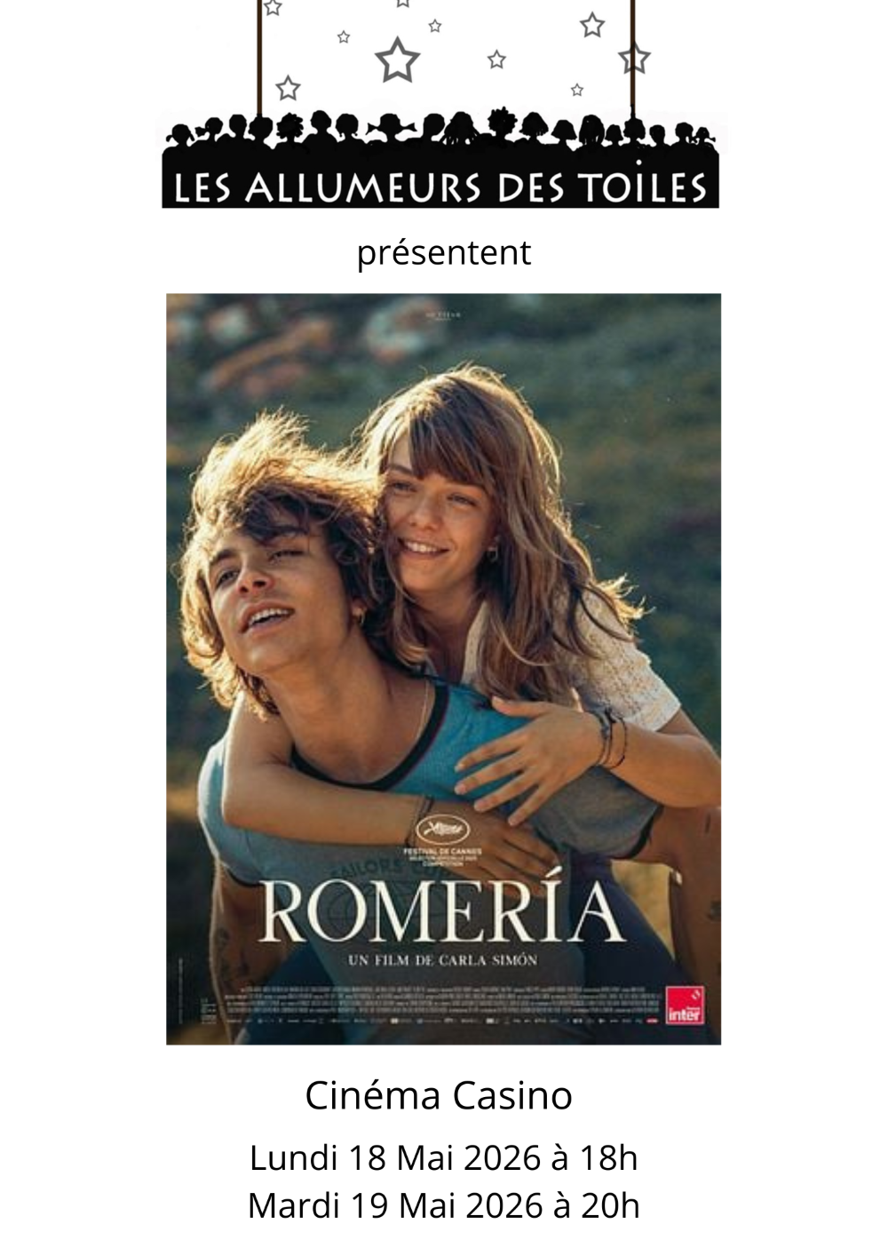 Les Allumeurs des Toiles présentent : "Romería" - Drame de Carla Simón — visuel événement