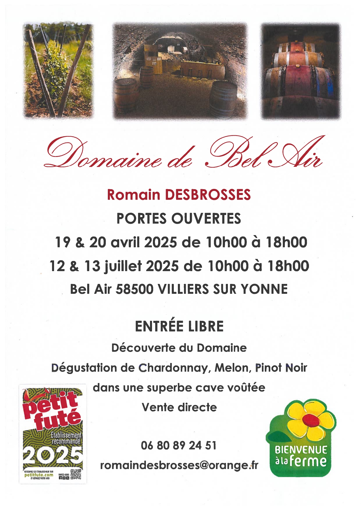 PORTES OUVERTES AU DOMAINE DU BEL AIR