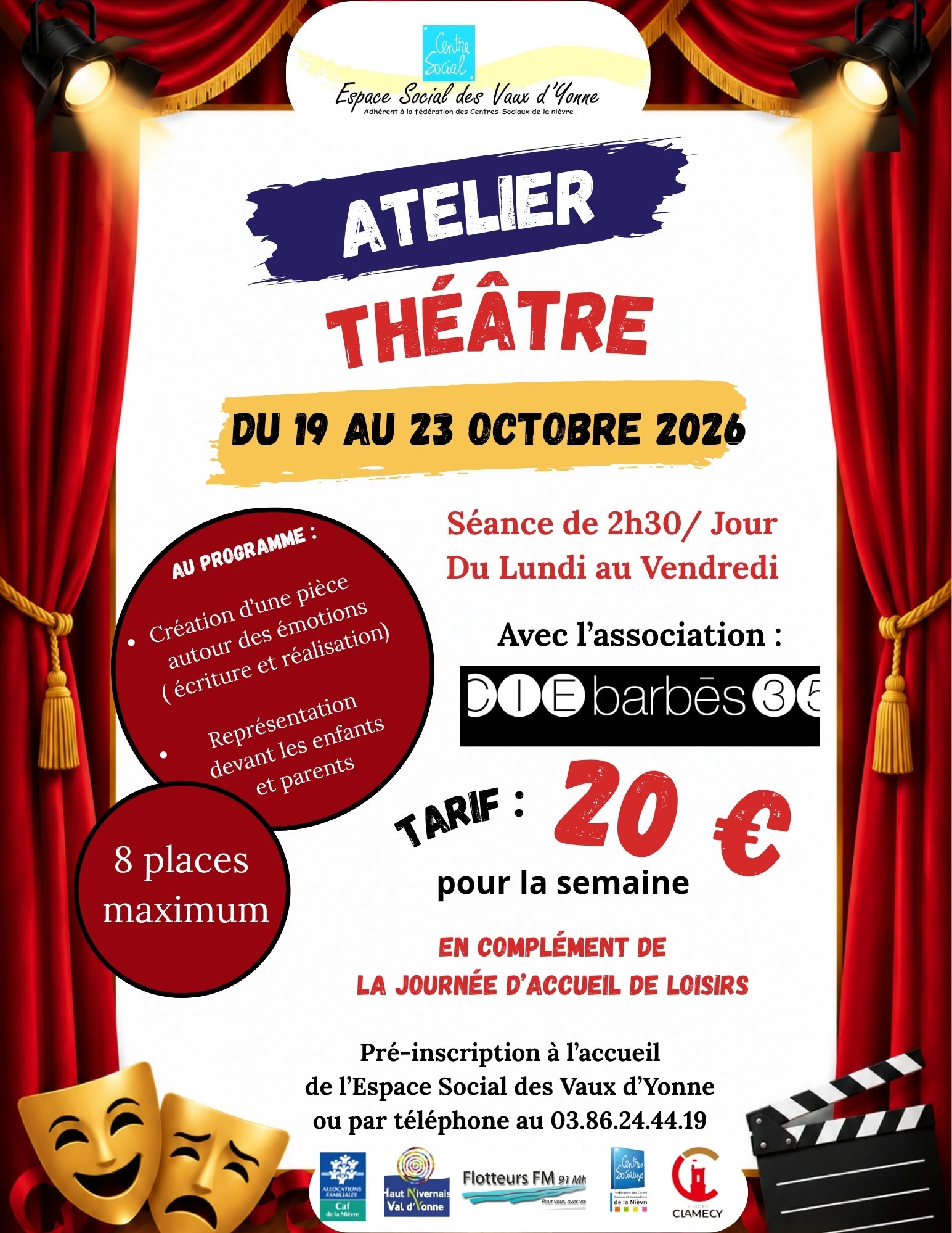 Atelier théâtre - Espace Social des Vaux d'Yonne