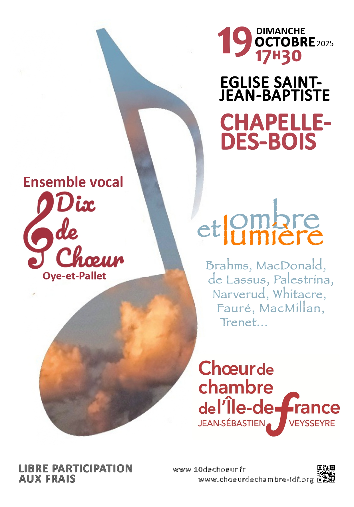 19 oct - concert chorale - Chapelle des Bois