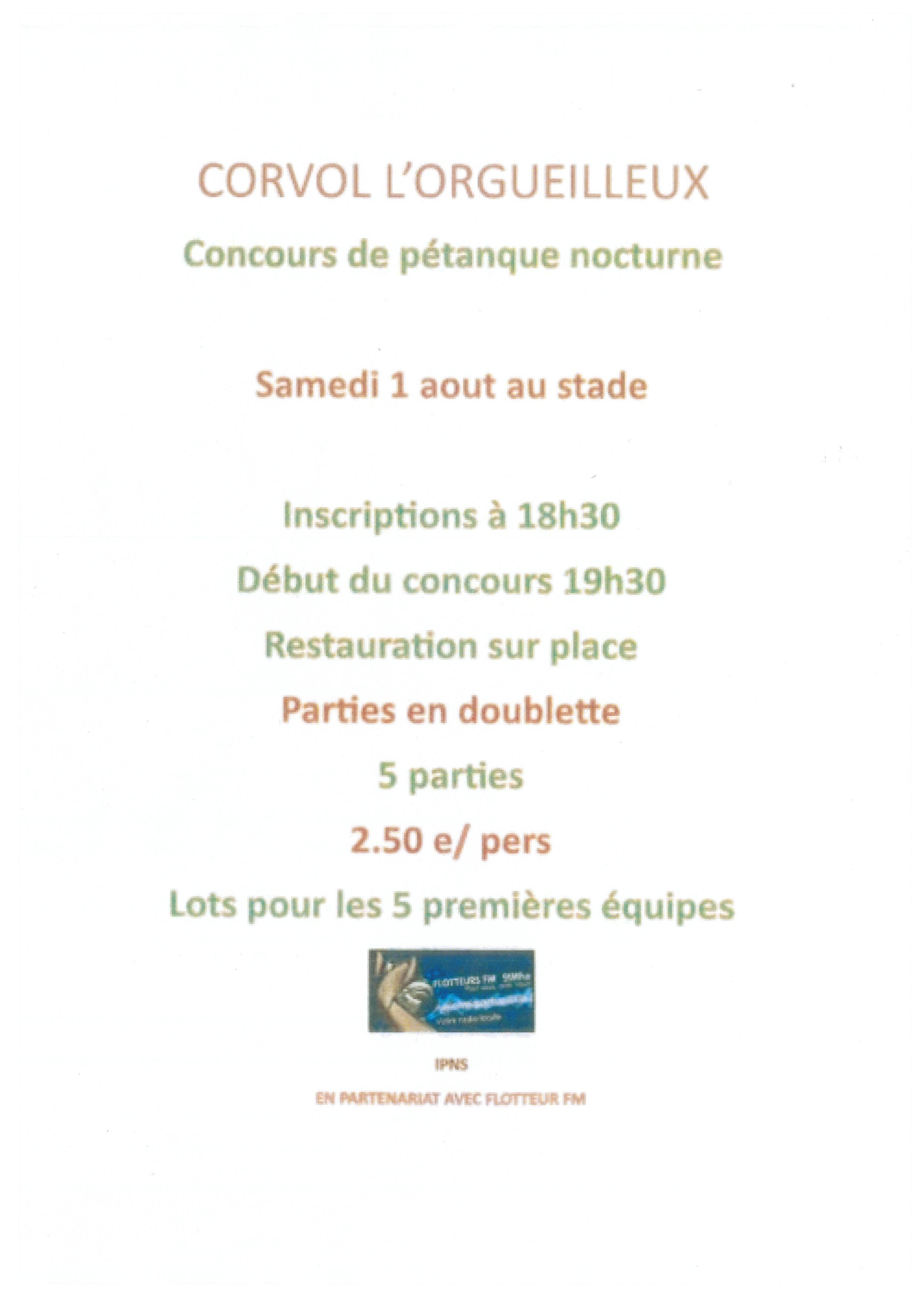 Concours de pétanque nocturne